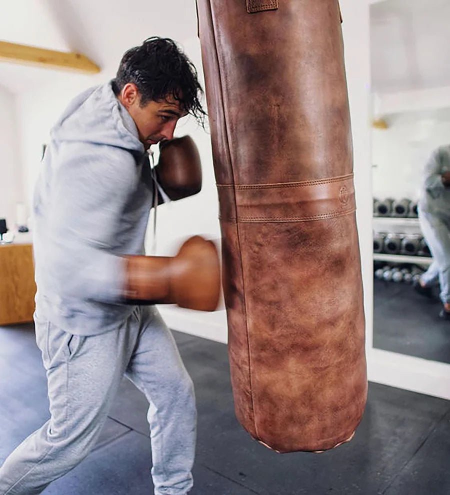 RETRO Heritage Brown Leather Heavy Punching Bag (UN - FILLED) - My Store