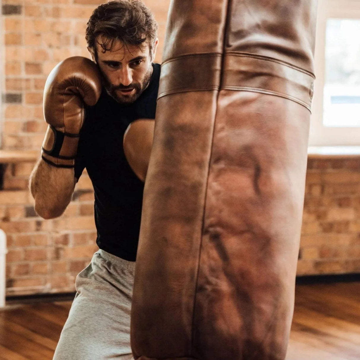 RETRO Heritage Brown Leather Heavy Punching Bag (UN - FILLED) - My Store